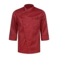 thumbnail image 1 of YUUMIN Unisex Men's Chef Jacket Chef Coat Hotel Kitchen Work Uniform Shirts Restaurant Cook Tops Burgundy Long Sleeve L, 1 of 7