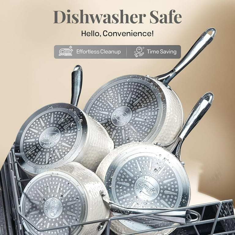 Gotham Steel Hammered 10 Inch Non Stick Frying Pans with Lid