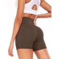 thumbnail image 6 of NELEUS Womens 4" Spandex Booty Shorts Yoga Workout Athletic Shorts High Waist with Pockets,Coffee Brown,US Size L, 6 of 8