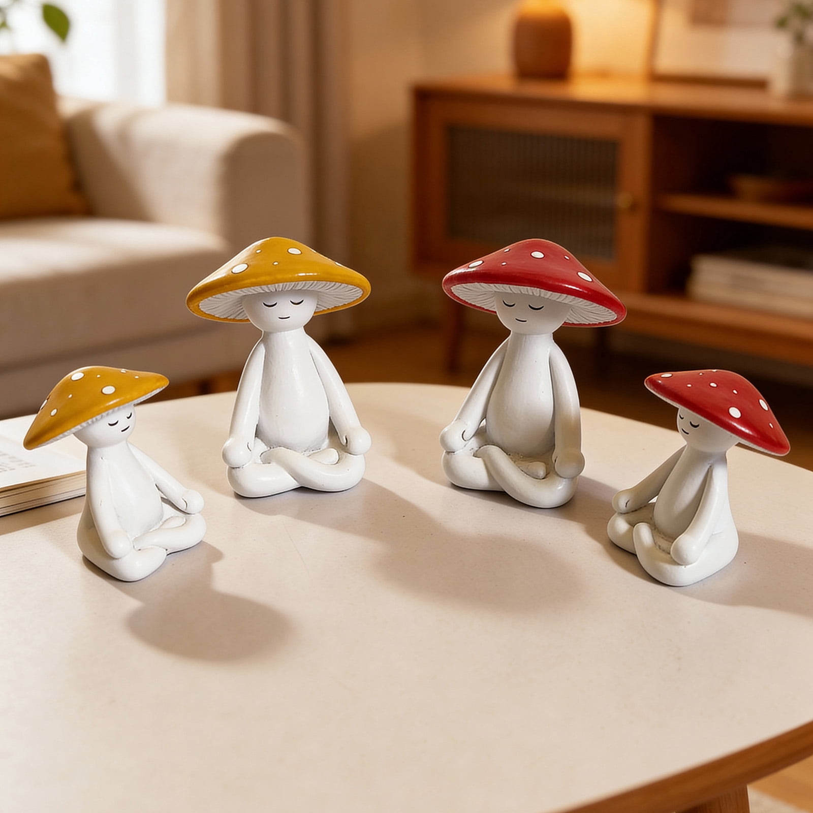 Garden Statue Fairys Garden Accessories Centrepieces Meditations Mushroom Figurines Sculptures Miniature Landscape Decor