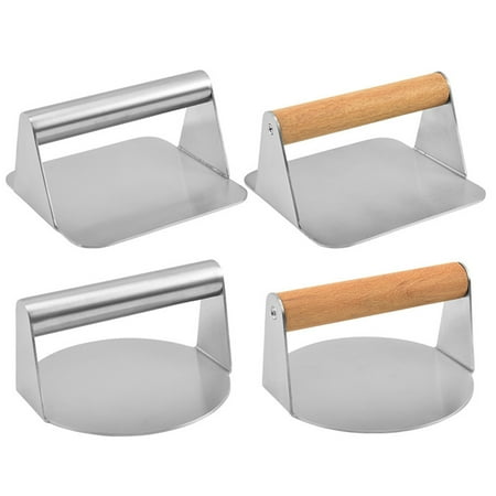 

nbuaila Meat Press Professional Non-stick Heavy Duty Round/Square Handheld Stainless Steel Burger Press Kitchen Tool