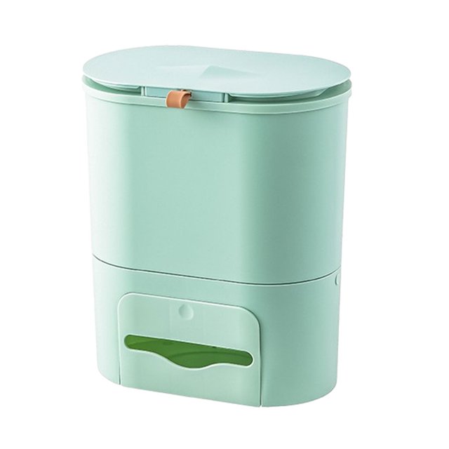 Matsuzay Contenedor de basura de cocina con tapa, práctico montaje en pared, resistente y elegante, con especificaciones, usos engrosados Suministros de limpieza para el hogar verde claro talla grande