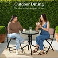 thumbnail image 4 of Best Choice Products 3-Piece Patio Bistro Dining Furniture Set w/ Glass Tabletop, Folding Chairs - Brown, 4 of 10
