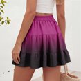 thumbnail image 6 of Plus Size Spring Women's Casual Elegant Solid Color A-Line Short Skirt Ladies Ruffled Hem Elastic Waistband A-Line Skirts Women's clothing, 6 of 7