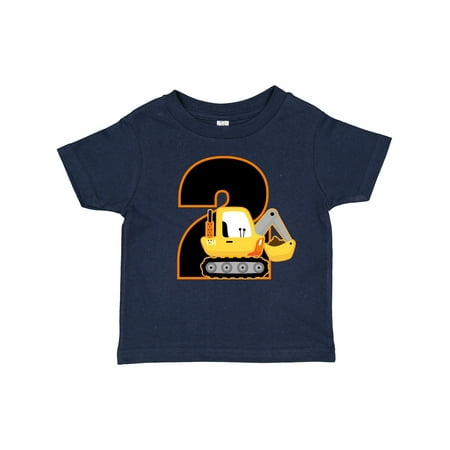 

Inktastic 2nd Birthday Construction Digger Truck Gift Toddler Boy Girl T-Shirt