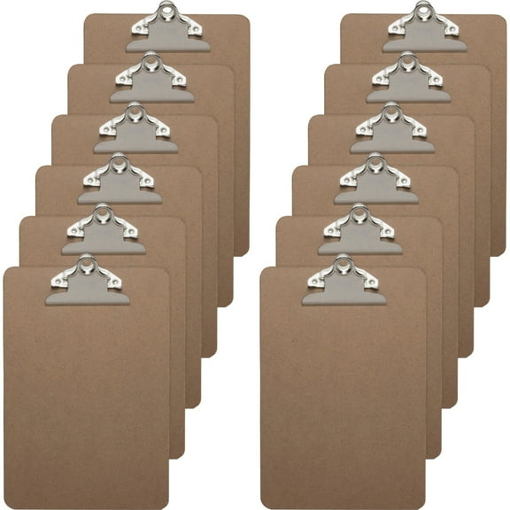 Business Source Standard Metal Clip Clipboard - Standard - 6" X 9" - Brown - 12 / Box
