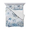 thumbnail image 7 of Quilts Twin-XL Size Bedding Set, Blue Coastal Octopus Lightweight Quilted Comforter, Summer Ocean Sea Coral Shells Texture Soft Bedspread Coverlet with Pillow Covers for All Season, 68" x 98", 7 of 7