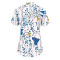 thumbnail image 3 of Gibobby Playera Manga Corta para Mujer Blusas negocios para mujer, moda 2023, camisa con cuello y bolsillo con botones, camiseta holgada informal manga co(Azul celeste,G), 3 of 3
