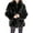 Black, variant on Womens Fuax Fur Coat Winter Warm Faux Fur Parka Jacket Thick Plus Size Outerwear Overcoat Pink XL