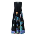 thumbnail image 3 of Robes d'Été pour Femmes Robe Maxi Sans Manches à Imprimé Col en V Robe de Soirée d'Été avec Poches, 3 of 4