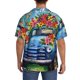 thumbnail image 3 of Balery Floral Truck Welcome Camisa Casual de Manga Corta con Botones para Hombre, Texturizada, Estilo Cubano, para Playa, Verano-Large, 3 of 5