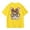Yellow, variant on Girls Cute Cartoon Bunny Print Short Sleeve With Bow Glasses Design Casual Summer Tees Shirts Clothes