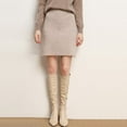 thumbnail image 4 of Knitted skirt cashmere skirts for women Wrap up skirt, short skirt, A-line skirt wool mini skirt wool skirts clothes for women, 4 of 6