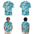 thumbnail image 2 of Whosucclay Ripples Starfish Plumeria Flower Print Couple Matching Outfits Summer Dresses for Women with Pockets Mens Hawaiian Button Down Shirts Beach Vacation Outfits for Husband and Wife, 5XL, 2 of 7
