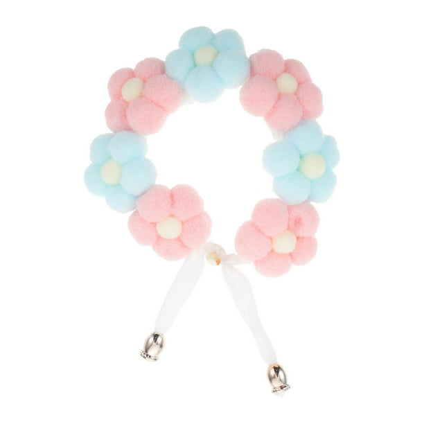 KAKOWELY Collar para mascotas tejido a mano, precioso collar para gatos con forma de flor, accesorios para disfraces de mascotas.
