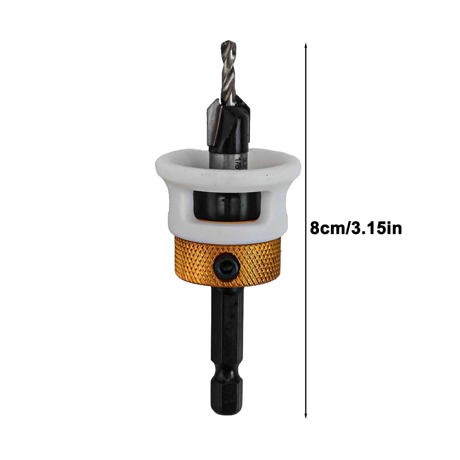3 Pcs Countersink Drill Bit Set Replaceable With Adjustable Depth Stop Plastic