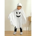 thumbnail image 6 of GYRATEDREAM Toddler Kid Baby Girls Boys Halloween Costume White Ghost Smile Cape Glow in The Dark Cloak Fancy Party Cosplay with Hat 1-6T, 6 of 8