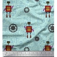 thumbnail image 1 of Soimoi Green polyester Crepe Fabric Cartoon Machine & Gear Parts Hardware Print Sewing Fabric Yard 42 Inch Wide, 1 of 3