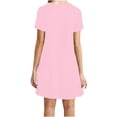 thumbnail image 2 of SHOPESSA Summer Dresses for Women 2025,Casual Short Sleeve O-Neck Solid Ladies Plain Simple T-Shirt Loose Mini Dress, 2 of 5