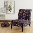 thumbnail image 2 of Designart "Regal Damask In Gold And Purple II" Purple Marble Upholstered Accent Chair - Glam Arm Chair For Living Room, 2 of 7