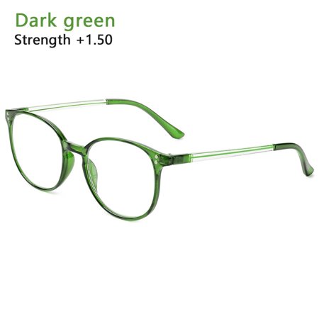 Unisex High-definition Classic Portable Presbyopic Glasses PC Frames Reading Glasses Eyeglasses DARK GREEN STRENGTH +1.50