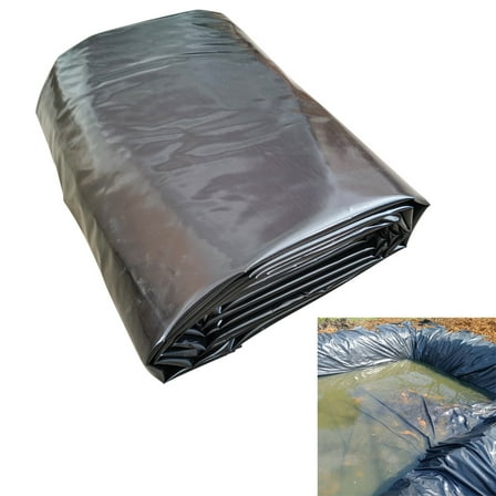 20ft*30ft 12mil Pond Waterproof Liner Gardens Pools Reinforced Impervious Aquaculture Liner Black Geomembrane