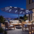 thumbnail image 2 of Outsunny Parasol de Patio Double Face de 15 Pi, Parasol d'Extérieur avec Base, Bleu Foncé, 2 of 10