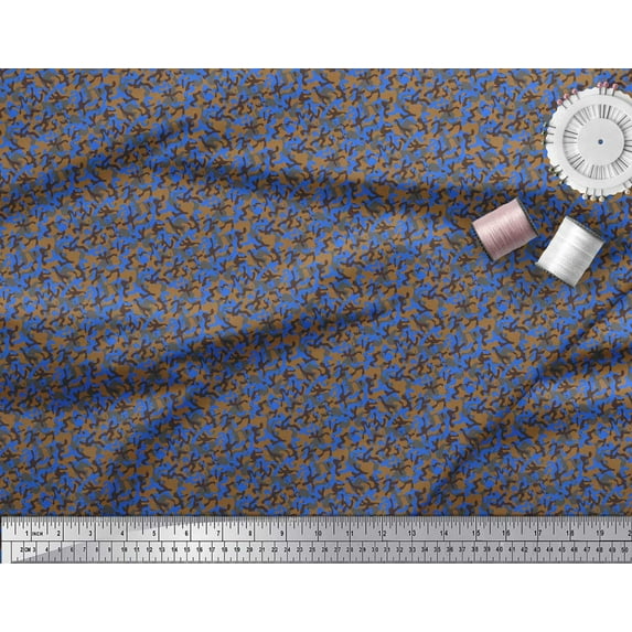 Soimoi Moss Georgette Fabric Two Tone With Grey Camouflage Printed Fabric 1 Yard 42 Inch Wide