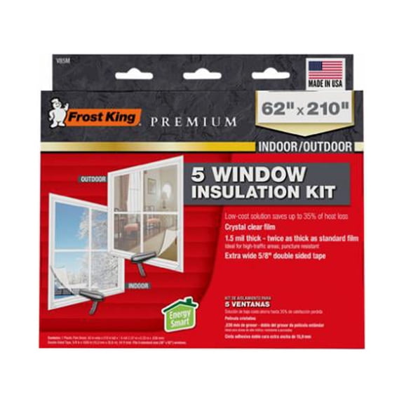 Frost King V85M Window Insulation Kit, Heavy-Duty, XL, 62 x 210 In. - Quantity 6