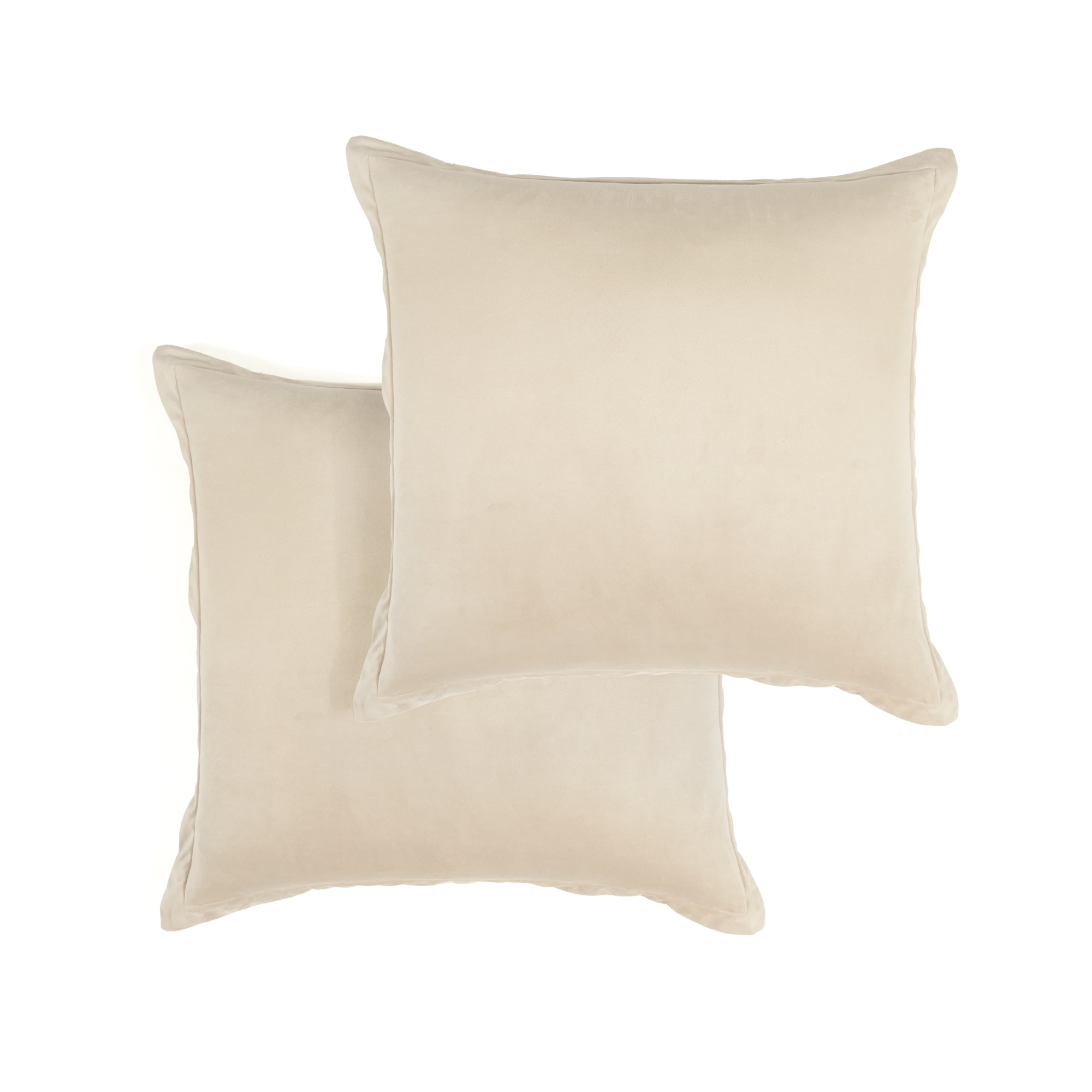 Lush Decor Velvet Dreams Euro Sham Covers 2 Piece Set 25.5" W x 25.5" L + 1.5" Neutral - Velvet Pillow Cover - Euro Pillow Covers - Glam Decorative Pillows for Bed