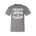 thumbnail image 2 of Fueled by Jesus and Coffee Funny Christian | Mens Inspirational/Christian Graphic T-Shirt, Heather Grey, Small, 2 of 3