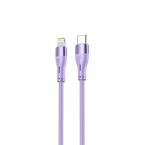 Tellur Silicone Type-C To Lightning Cable, 3A, PD30W, 1m, Purple