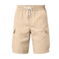 thumbnail image 7 of TKKCS Mens Relaxed Fit Cargo Shorts- Breathable Drawstring Casual Outdoor Lightweight Elastic Wasit Hiking Shorts With Multi Pockets Khaki Size XL, 7 of 7