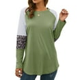 thumbnail image 6 of Nlife Women Stripes Leopard Print Crew Neck Long Sleeve Top, 6 of 10