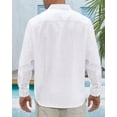 thumbnail image 3 of Camisa de lino blanca de hombre J.VER con botones, talla XL, 3 of 5