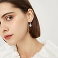 thumbnail image 6 of April Daisy Moonstone Birth Flower Filigree Teardrop Drop Dangle Earrings Sterling Silver Leverback Earrings Jewelry, 6 of 6