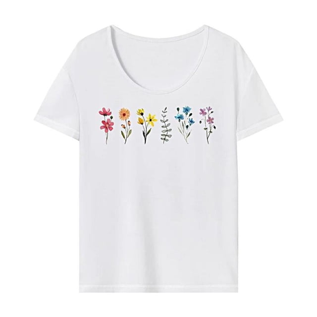 Camiseta de mujer con cuello redondo, ropa de cuello redondo, tops suaves de verano para el día a día XL