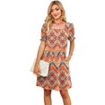 thumbnail image 3 of Summer Dresses for Women 2025 Casual Cute Square Neck Puff Short Sleeve Dress with Pockets, 3 of 6