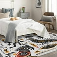 thumbnail image 4 of Boho Rugs for Living Room Bedroom - Bird Rug 4x5 - Tribe Carpet for Home Decor - Washable Non Slip Patterned Indoor Large Area Rug - Soft & Low Pile (ZJ&376), 4 of 7