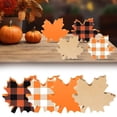 thumbnail image 1 of HANDIED Desktop dress up 4 Pieces Fall Tray Decor Fall Maple Table Wooden Sign Thanksgiving Maple Leaves Table Decoration For Staining Home Desk, 1 of 9