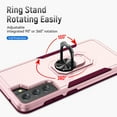 thumbnail image 4 of Allytech Galaxy S21FE 2021 Case with Ring Holder Grip, TPU + Hard PC Anti-Scratch Shockproof [Work with Magnetic Car Mount] Portable Kickstand Case for Samsung Galaxy S21 FE 6.4" 2021, Pink + Rose, 4 of 7