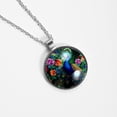 thumbnail image 4 of Peacock Stunning Glass Circular Pendant Necklace - Elegant Jewelry for Women, 4 of 5