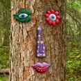 thumbnail image 7 of ZenCart Tree Faces Decor Outdoor Resin Tree Face Decoration Colorful Wall Mount Human Faces Leaves Fence Decorations for Yard Garden, 7 of 7