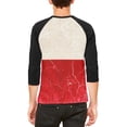 thumbnail image 2 of Distressed Grunge Polish Flag Mens Raglan T Shirt White-Black X-LG, 2 of 2