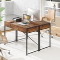 thumbnail image 3 of Giantex Computer Desk w/Drawers, Industrial Study Writing Desk for Home Office, Rustic Brown, 3 of 8