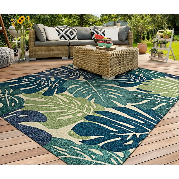 Couristan Covington Monstera Indoor Outdoor Area Rug 2 X 4 Cream Multi Com Couristan Covington Monstera Indoor, 8×10 Round Outdoor Rugs