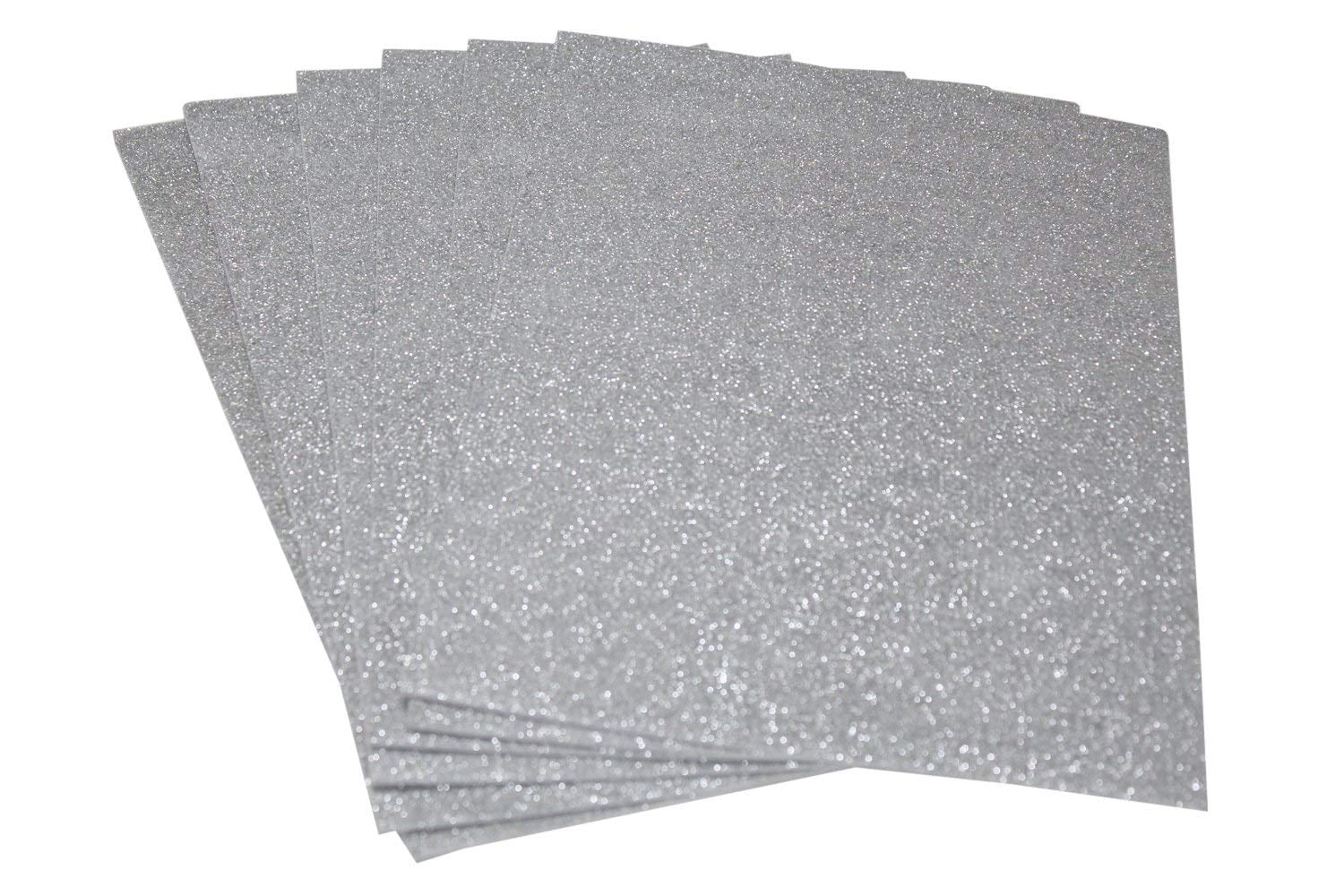 (10 Sheet Set) Silver Glitter EVA Foam Sheet 91/2" x 12" Self Adhesive