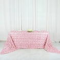 thumbnail image 6 of BalsaCircle Raised 90" x 156" Satin Rectangle Tablecloth Rosette Floral Dinner Kitchen Blush, 6 of 8