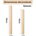 thumbnail image 2 of Rodillo Para Masa, 2 Rodillos de Repostería de Madera de Haya, 25 cm y 30 cm, Ideal para Amasar Pizza, Pasteles, Galletas y Fondant, Superficie Lisa y Fácil de Limpiar, 2 of 4