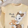 thumbnail image 4 of TOWED22 Infant Toddler Girl 2 Piece Winter Clothes Long Sleeve Soft Crewneck Tee and Joggers Outfits Clothing(Khaki,7-8 Y), 4 of 5